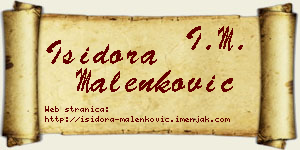 Isidora Malenković vizit kartica